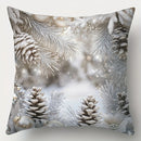 Capa de almofada de Natal cinzenta – Boneco de neve e pinheiro 45x45cm