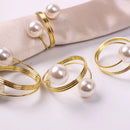 6-Piece Pearl Napkin Rings – Classic & Elegant Touch for Dinner Parties and Events