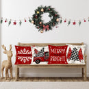 Conjunto de 4 capas de almofadas de Natal 45x45cm para decoração festiva de casa e sofá.