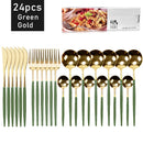 24-Piece Stainless Steel Cutlery Set – Elegant Tableware for 6