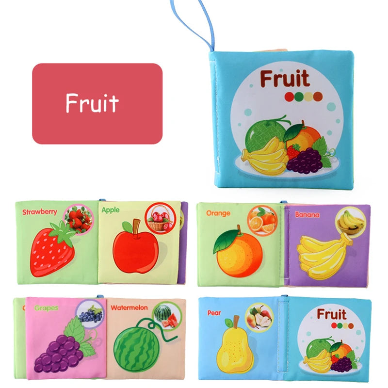 Soft 3D Cloth Book – Animal Family Cognitive Montessori Toy for Newborns (0–12 Months)