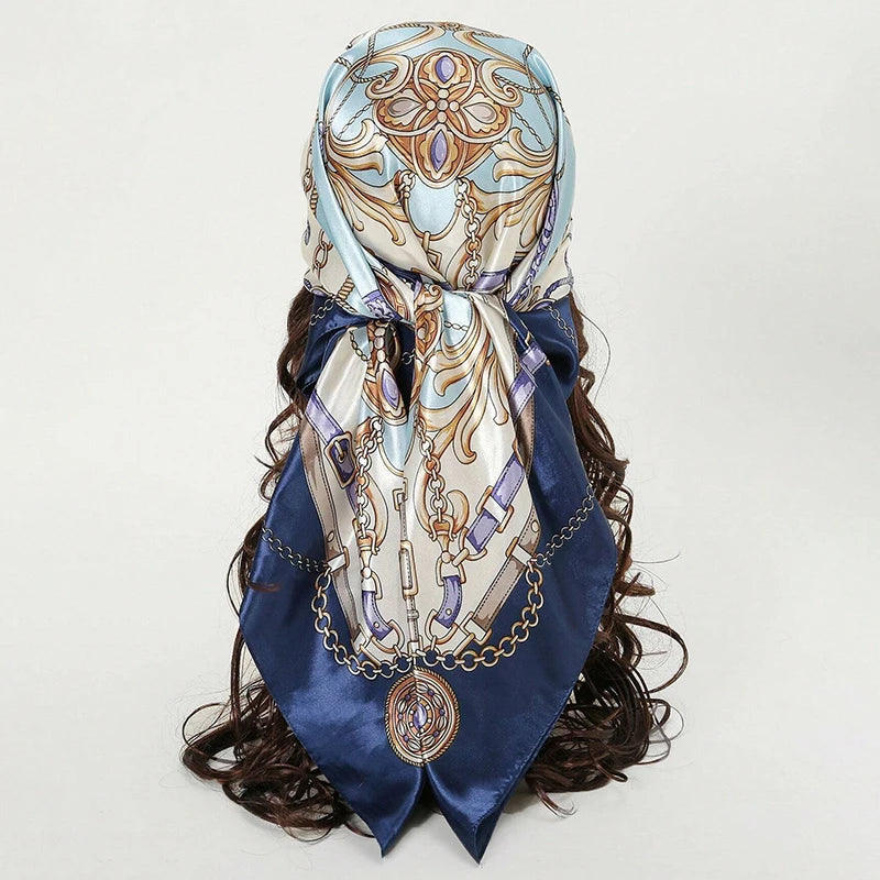 Urban Style Satin Square Scarf – Lightweight, Versatile & Fashionable
