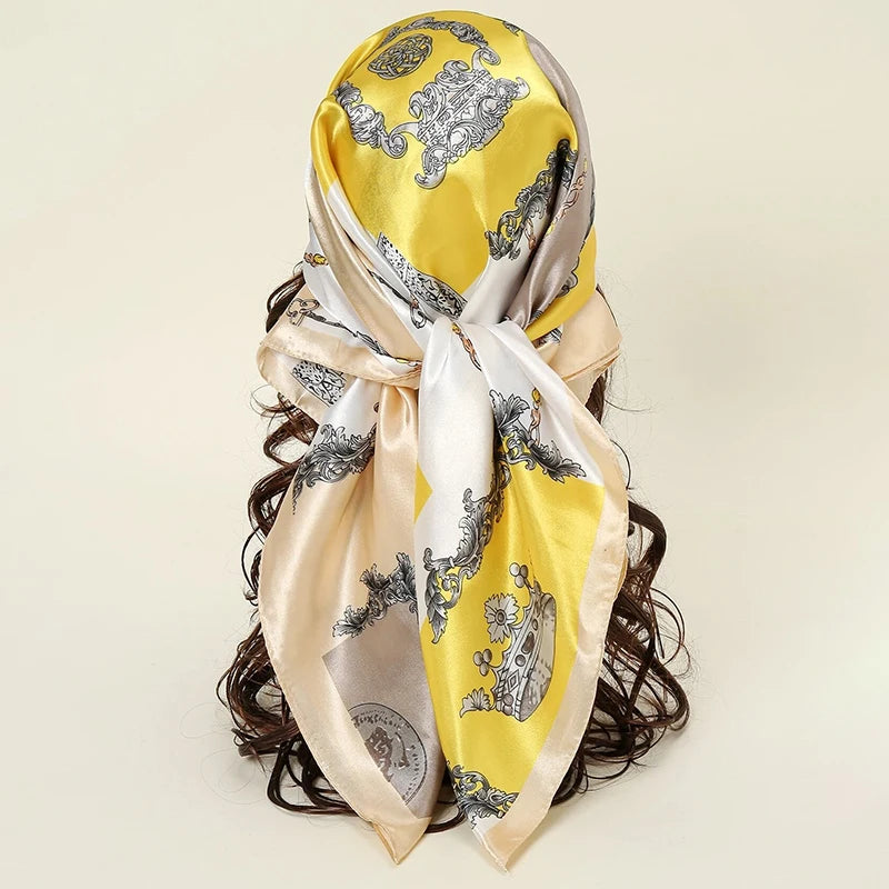Urban Style Satin Square Scarf – Lightweight, Versatile & Fashionable