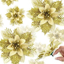 As flores de Natal com glitter dão um toque de elegância natalícia!