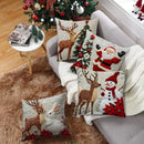 Conjunto de 4 capas de almofada de Natal bordadas em linho e algodão