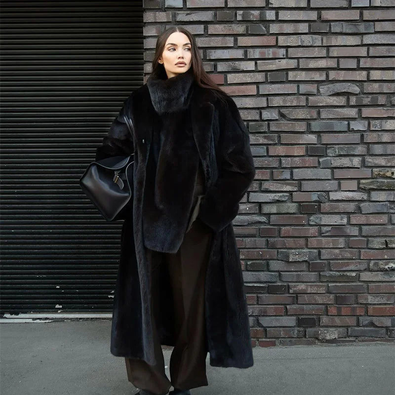 Faux Fur Sleeveless Women Waistcoat Furry High Collar Loose Lady Tank 2025 Autumn Winter All Match Solid Soft Warm Female Vest