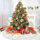 Saia de árvore de Natal em peluche com flocos de neve