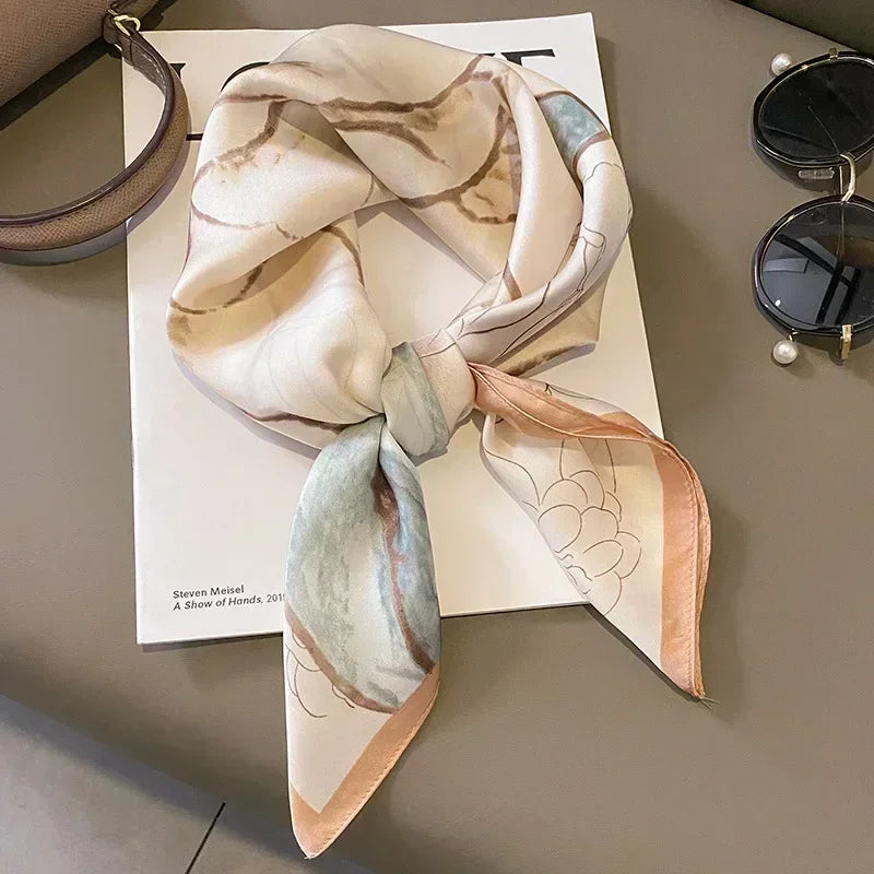 Luxury Print Satin Square Scarf – Elegant, Versatile & Lightweight for Everyday Use