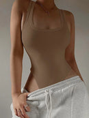 Body canelado sem mangas