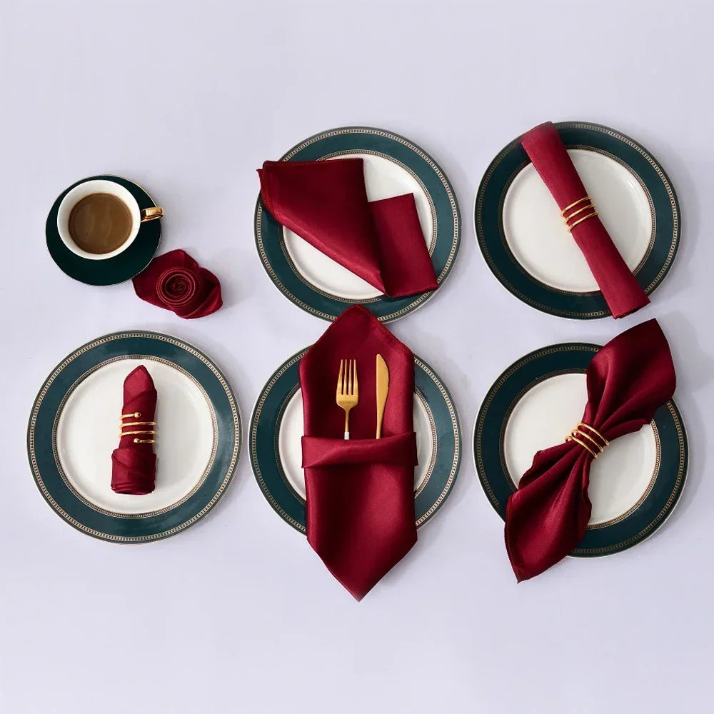 Satin Table Napkins Set of 12 – Elegant  Party Table Decor