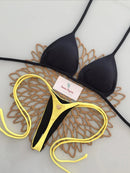 Micro Bikini 2025 Swimwear Women Swimsuit Sexy String Brazilian Bikini Set Halter Solid Biquini Push Up Thong Beachwear Female