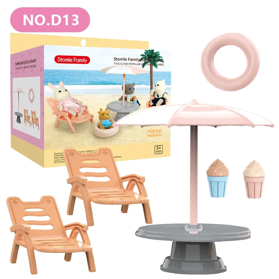 Forest Miniature Dollhouse – Kitchen & Dining Room Furniture Set