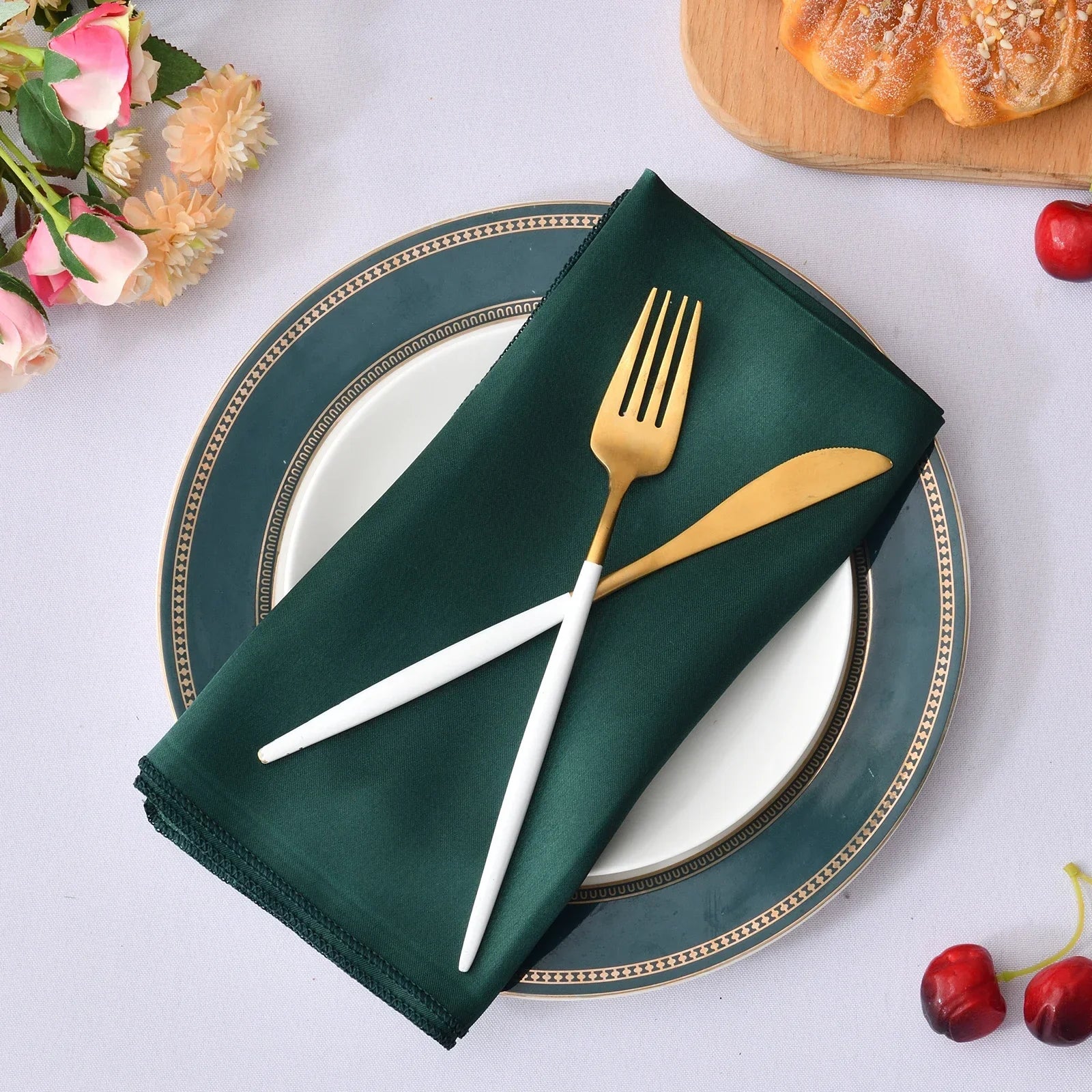 Satin Table Napkins Set of 12 – Elegant  Party Table Decor