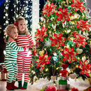 As flores de Natal com glitter dão um toque de elegância natalícia!