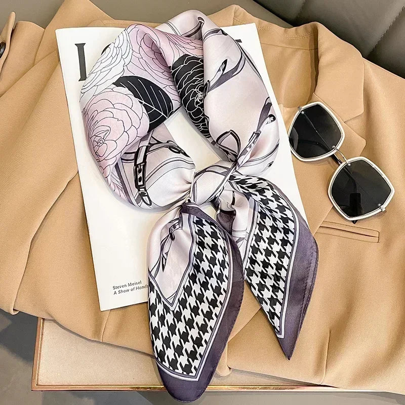Luxury Print Satin Square Scarf – Elegant, Versatile & Lightweight for Everyday Use
