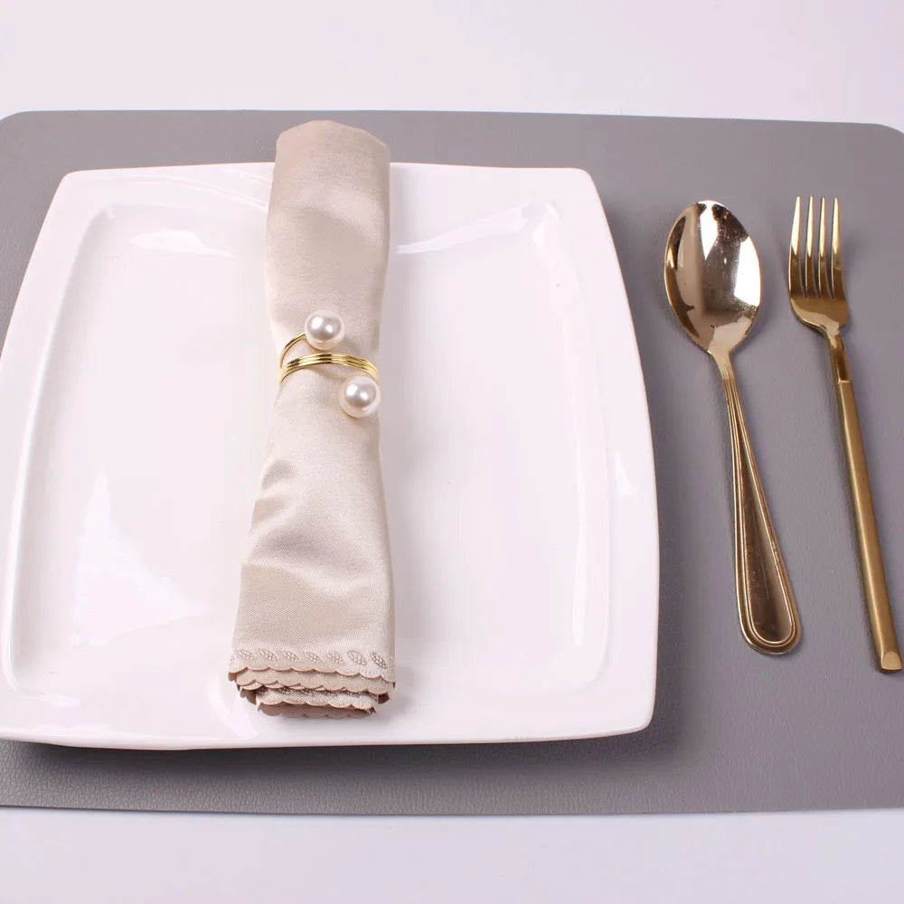 6-Piece Pearl Napkin Rings – Classic & Elegant Touch for Dinner Parties and Events