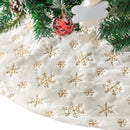 Saia de árvore de Natal em peluche com flocos de neve
