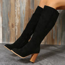 Frostelle Over Knee Botas de Salto Grosso para Mulher