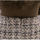 Saia evasé de tweed xadrez