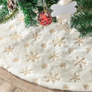 Saia de árvore de Natal em peluche com flocos de neve
