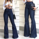 Calças de ganga de mulher flare de cintura subida – estilo, conforto e elegância!