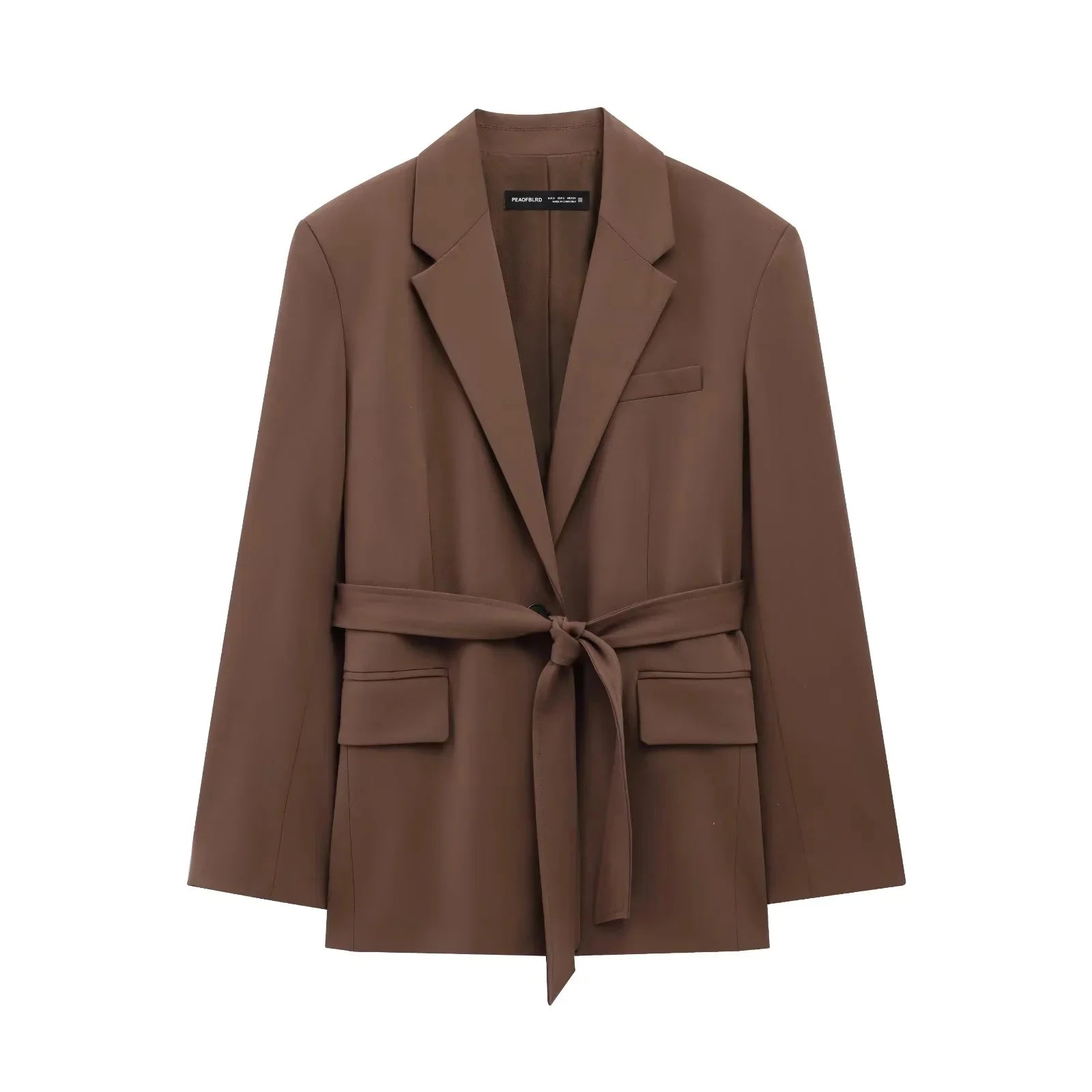 KONDALA Office Lady Casual Chic Solid Women Suit Single Button Sashes Loose Blazer Zipper Pants Fashion 2025 Autumn Winter Sets