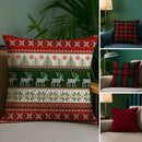 Capa de almofada xadrez Natal – Estampa dupla face 45x45cm
