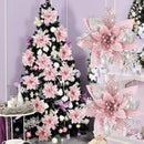 As flores de Natal com glitter dão um toque de elegância natalícia!