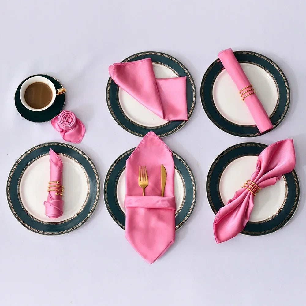 Satin Table Napkins Set of 12 – Elegant  Party Table Decor