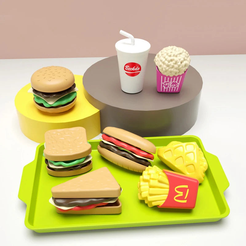 Kids’ Pretend Play Fast-Food Set – Mini Burger, Fries & Assembly Fun