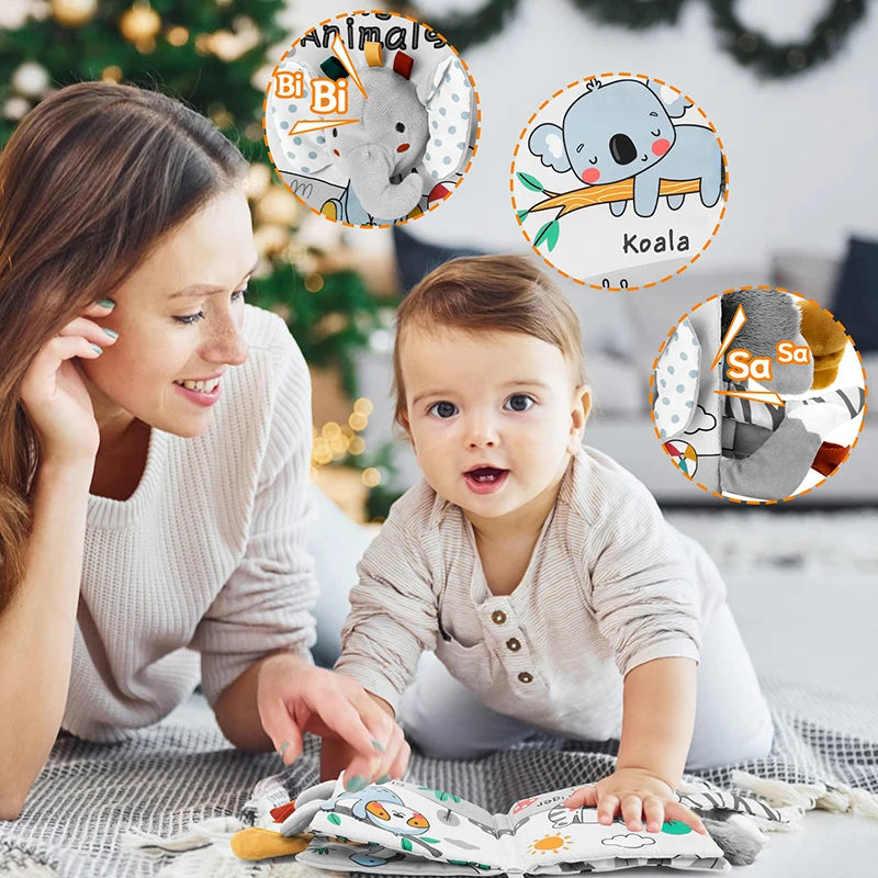 3D Touch & Feel Soft Baby Book – Musical High-Contrast Cloth Book for Infants (0–12 Months)