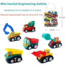 Conjunto de 6 Miniaturas de Carrinhos de Engenharia com Mecanismo de Fricção
