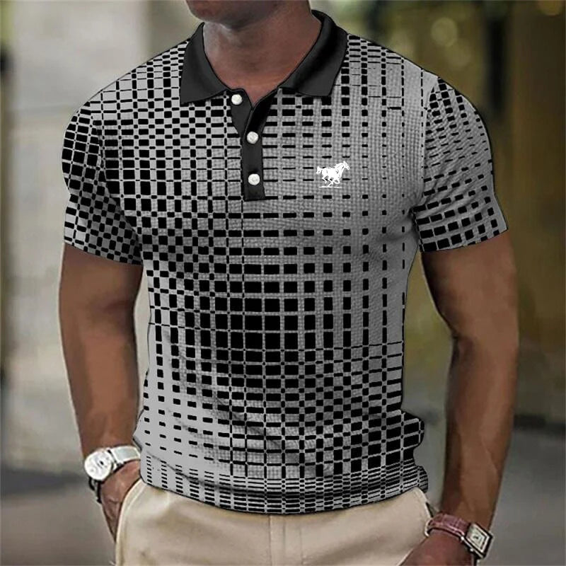 Men’s Summer Fashion Polo Shirt –   Color Contrast Design