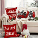 Conjunto de 4 capas de almofadas de Natal 45x45cm para decoração festiva de casa e sofá.