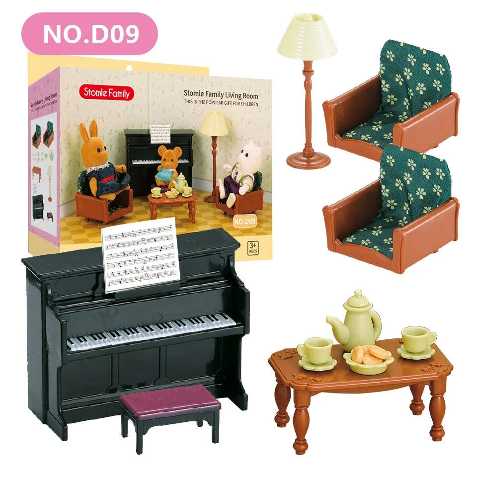 Forest Miniature Dollhouse – Kitchen & Dining Room Furniture Set