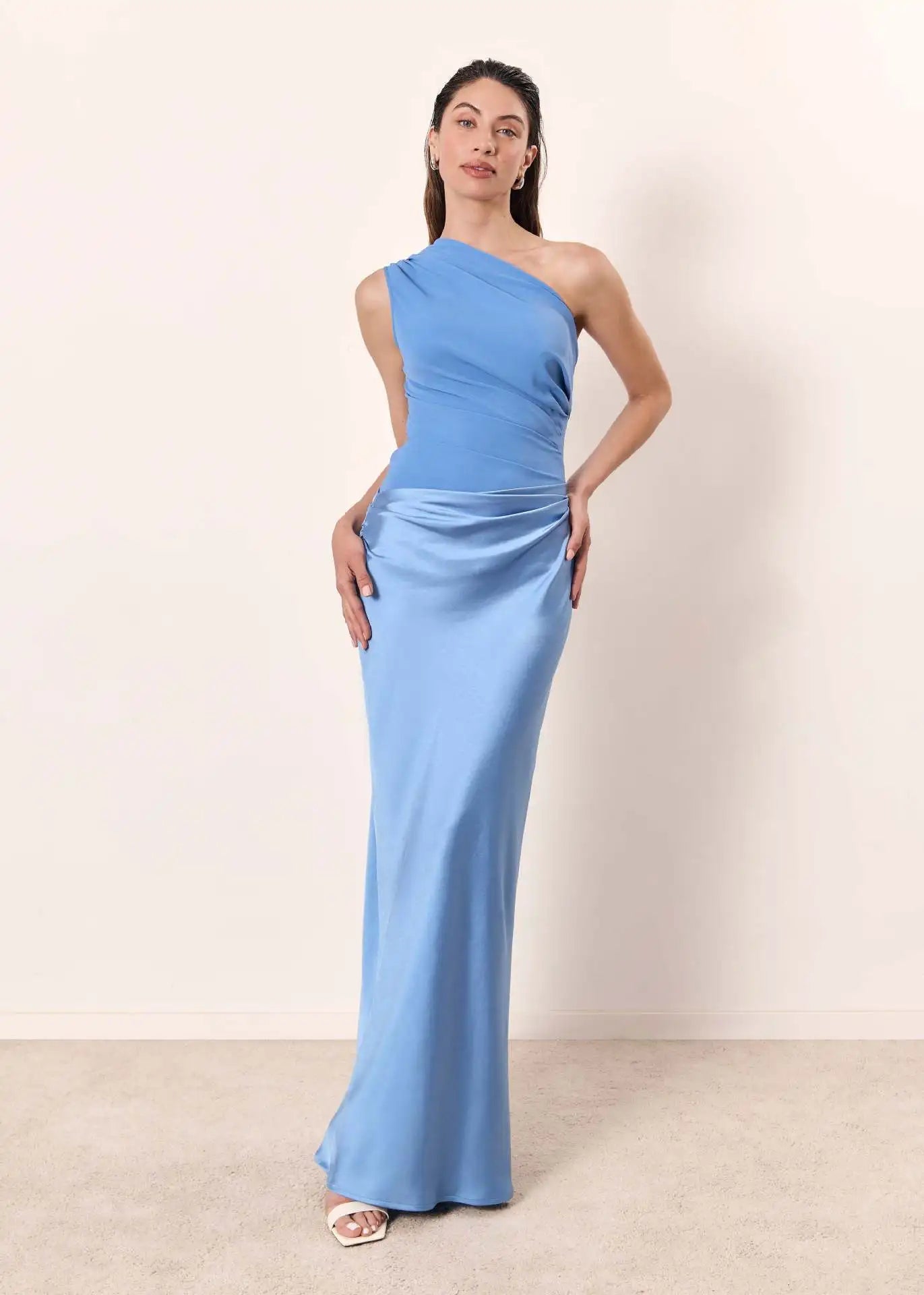 One-Shoulder Satin Maxi Dress  Elegant & Sexy Bodycon Style for Summer Nights