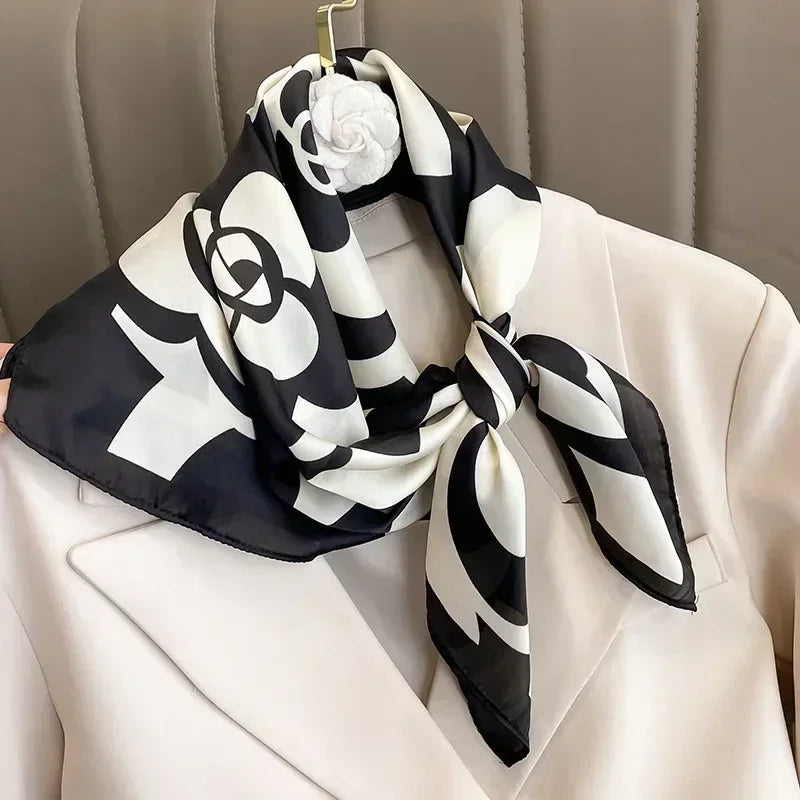 Luxury Print Satin Square Scarf – Elegant, Versatile & Lightweight for Everyday Use