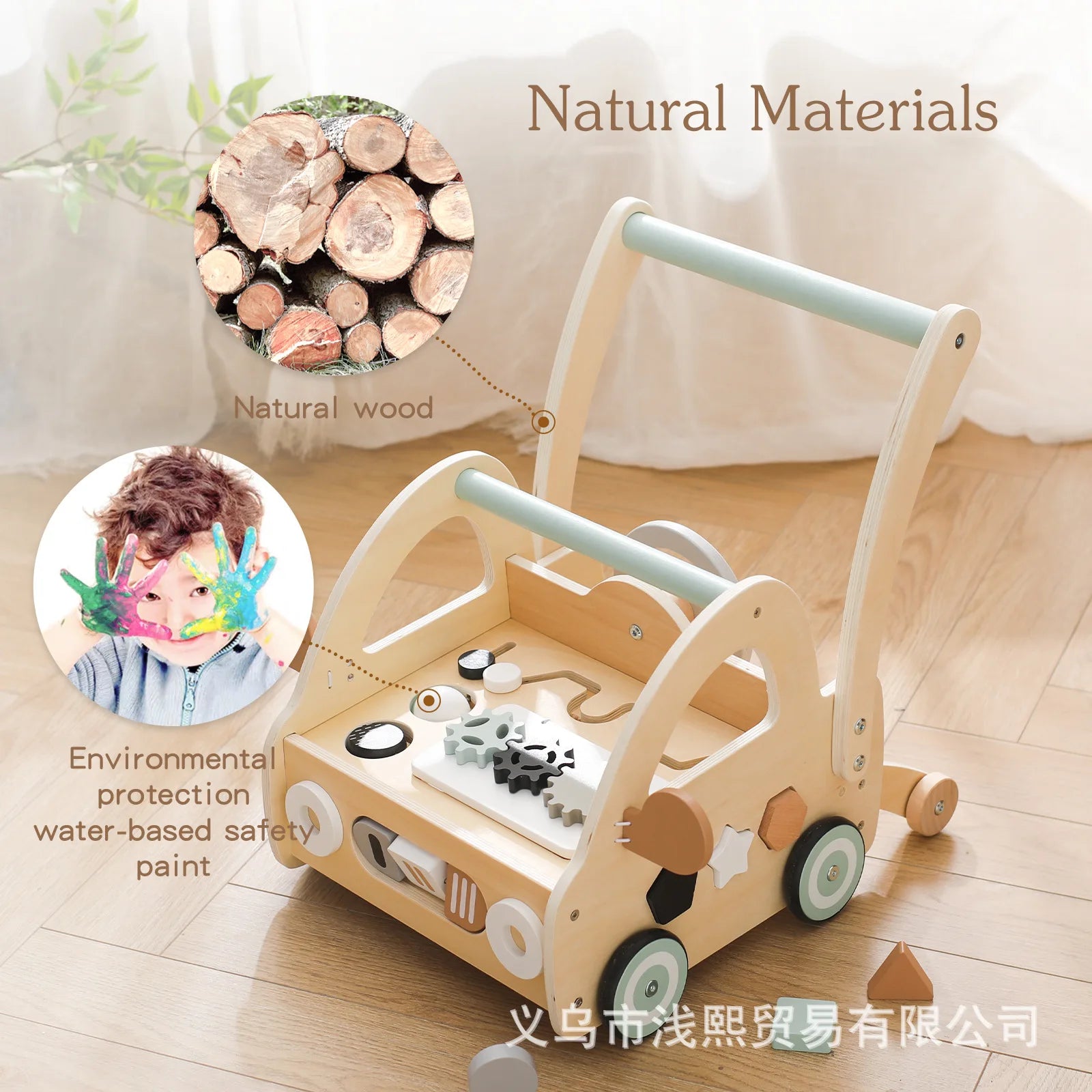 Wooden Baby Push Walker with Educational Toys – Learn to Walk with Fun and Safety!