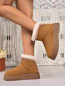 Botas Confortáveis ​​​​Femininas de Inverno Cano Curto com Forro Peluche