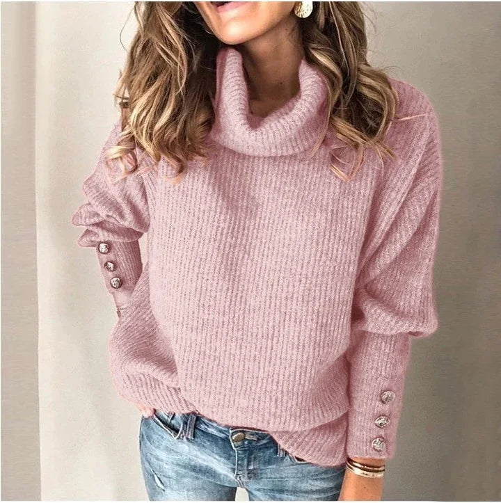 Autumn Winter New Solid Color Casual Fashion Loose Sweaters Women Long Sleeve High Collar Street Sweatshirt Pullover Top Female