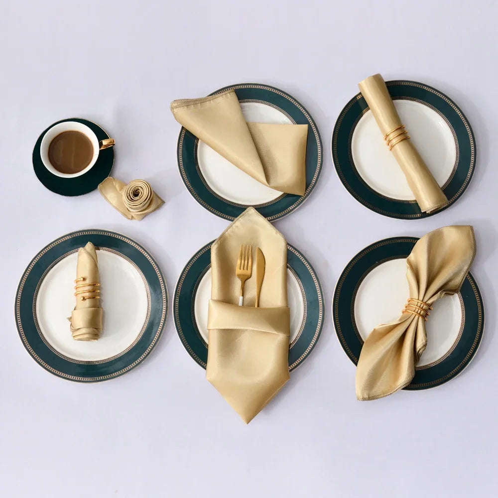 Satin Table Napkins Set of 12 – Elegant  Party Table Decor