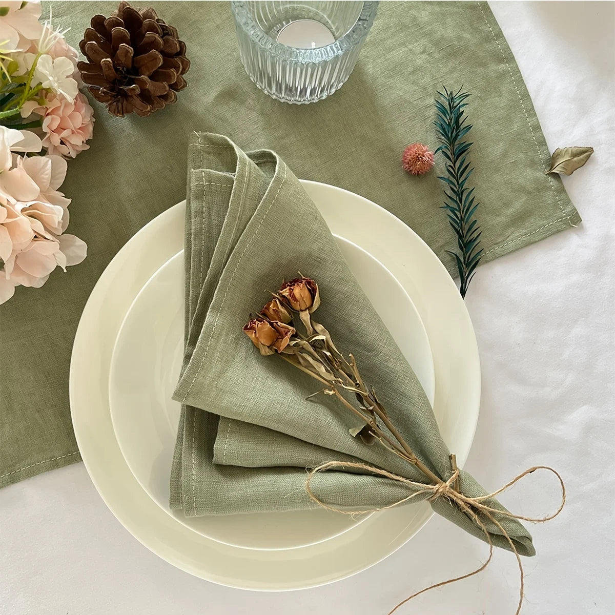 6pcs Durable Solid Color Polyester Napkins – Elegant 40x40cm Table Set for Dining & Events at a Great Price