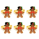 Conjunto de 6 argolas para guardanapos natalinos