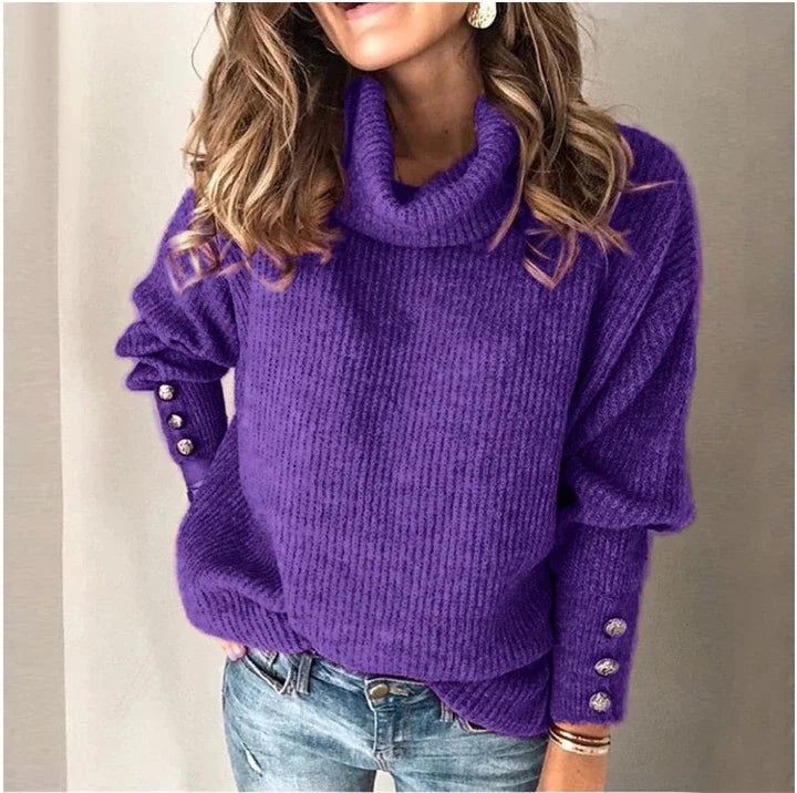 Autumn Winter New Solid Color Casual Fashion Loose Sweaters Women Long Sleeve High Collar Street Sweatshirt Pullover Top Female