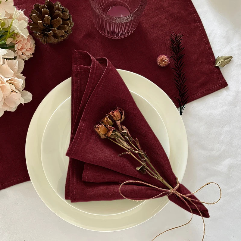 6pcs Durable Solid Color Polyester Napkins – Elegant 40x40cm Table Set for Dining & Events at a Great Price