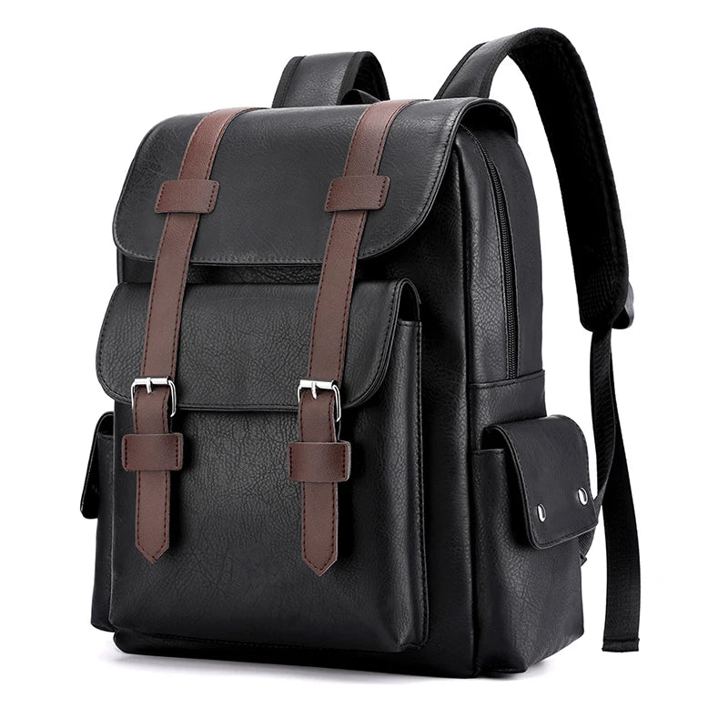Men's PU Leather Backpack – Spacious, Durable, and Stylish!
