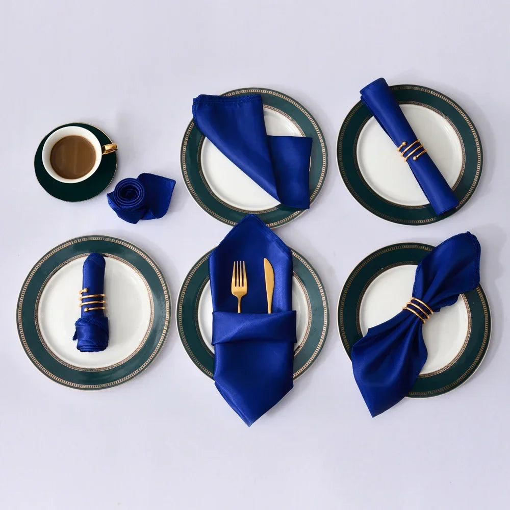 Satin Table Napkins Set of 12 – Elegant  Party Table Decor