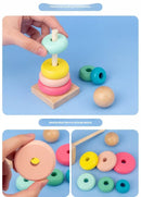 Brinquedo Educativo Montessori de Madeira 9 em 1 – Desenvolve Competências Motoras e Lógicas 