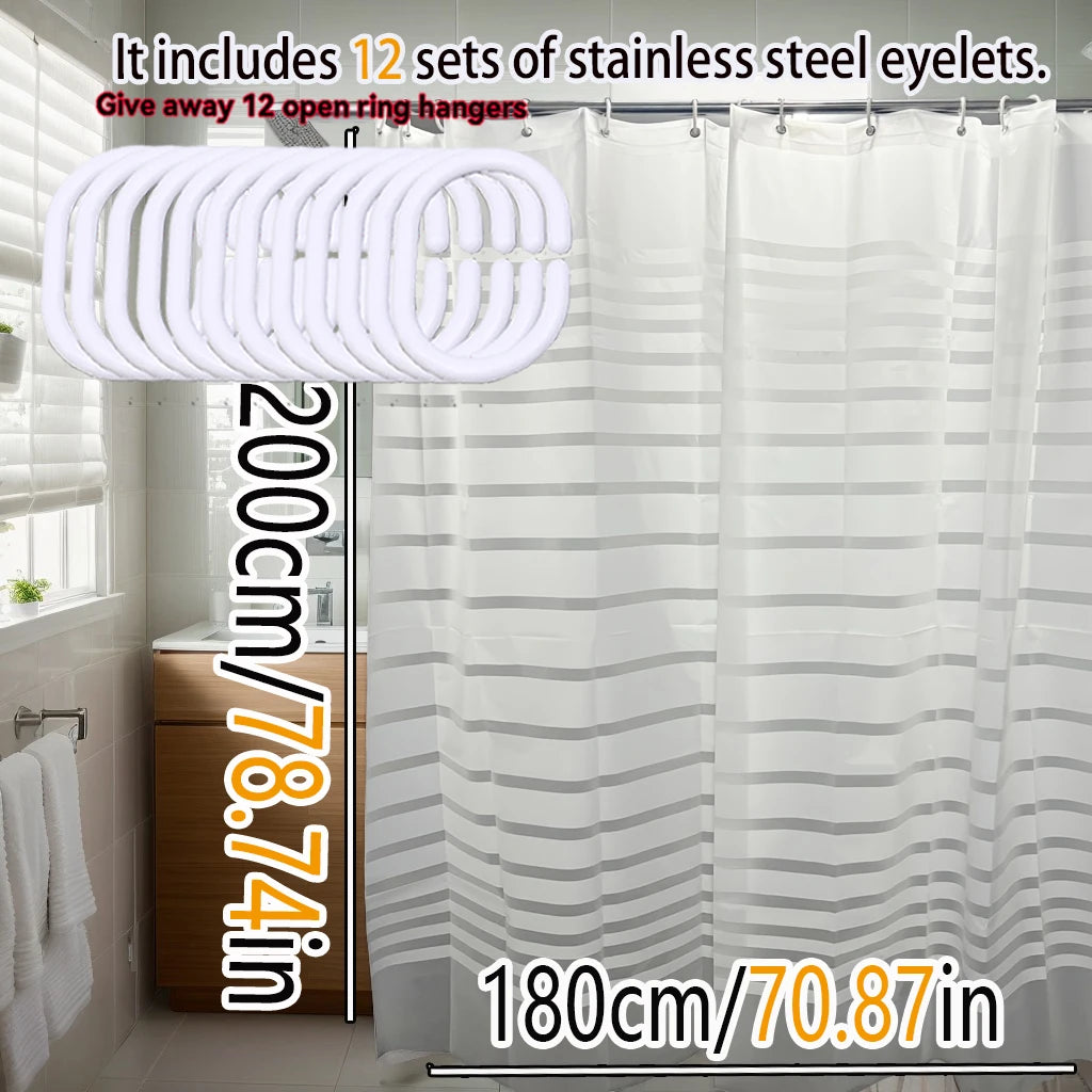 Simple White Striped Shower Curtain – Clean Look & Everyday Protection