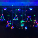 Cortina de luzes LED em forma de lua e estrela